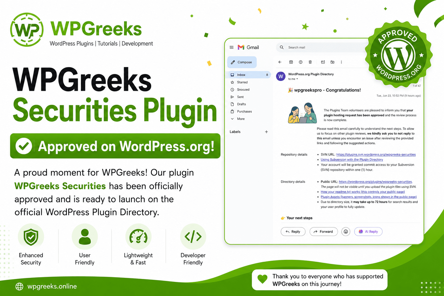 WPGreeks Securities Approved